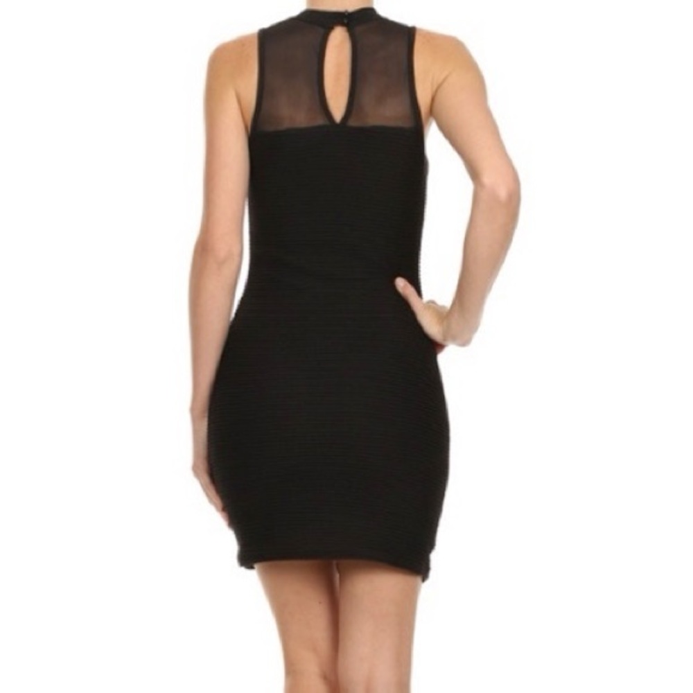 Rib knit mesh dress - Picture 2 of 4